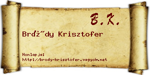 Bródy Krisztofer névjegykártya
