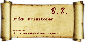 Bródy Krisztofer névjegykártya